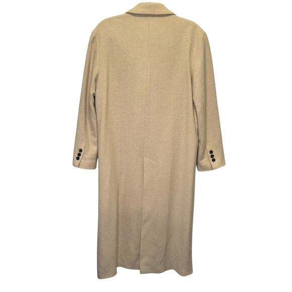 Zara Wool Blend Double Breasted Classic Straight Cut Beige Coat Small - Picture 2 of 12